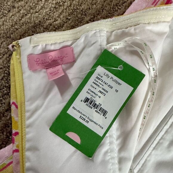 Lilly Pulitzer Yellow “Amberly Dress”Pleated Strapless Sundress - Picture 7 of 7